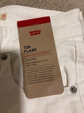 Levi's 726 Flare High-Rise Jeans in White
